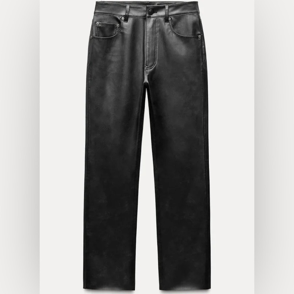 Zara Faux Leather Bootcut Leather Pants *NEVER WORN*